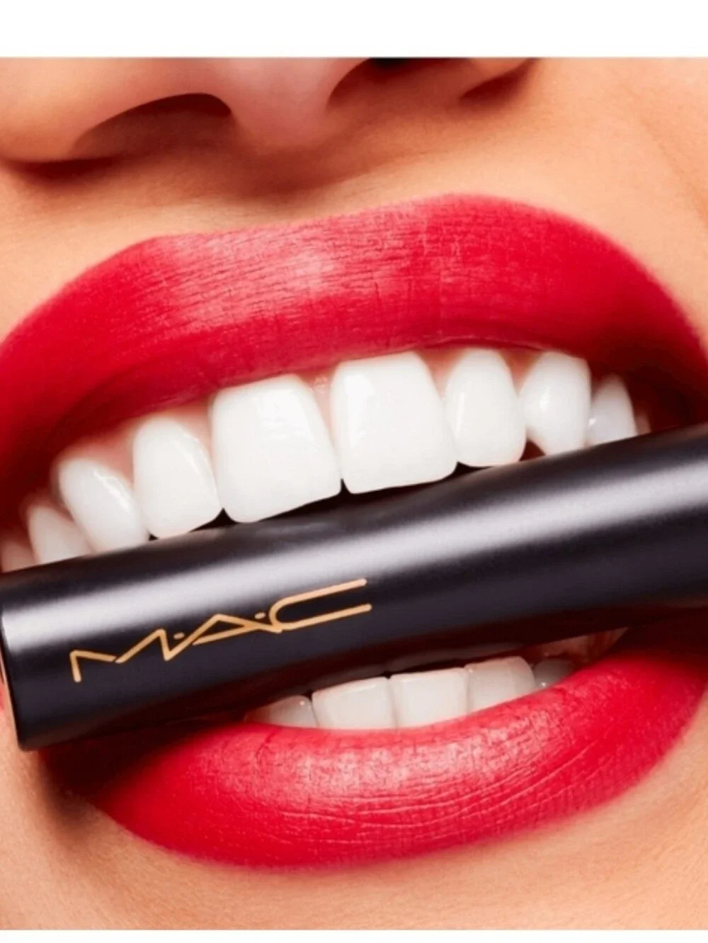 MAC Powder Kiss Velvet Blur Slim Stick Lipstick Ruby New Red NIB